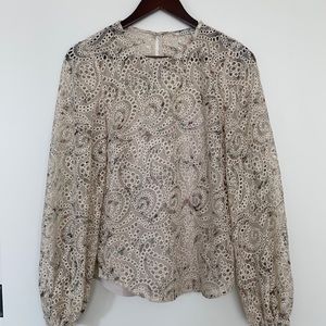 Veronica Beard Azar Eyelet floral print top